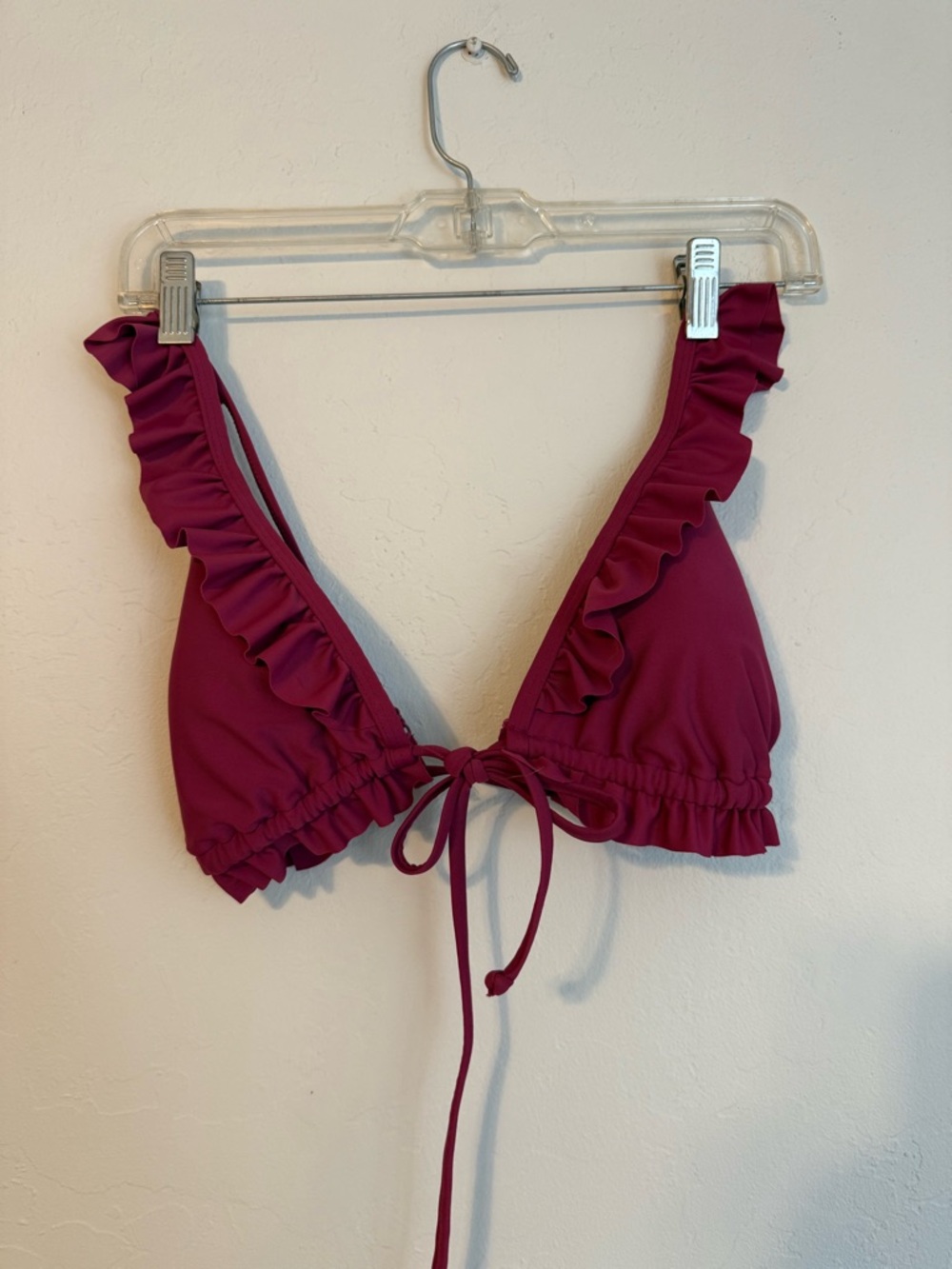 Old Navy Magenta Ruffle Tie Bikini Top